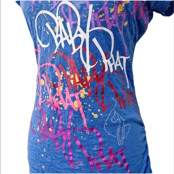 🍭 Mix & Match 2/$75 🍭
Vintage Baby Phat Graffiti Design Sheer Burn Out T - Picture 4 of 9